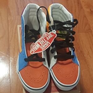 NEW Vans Blue and Orange High-Top Sneakers